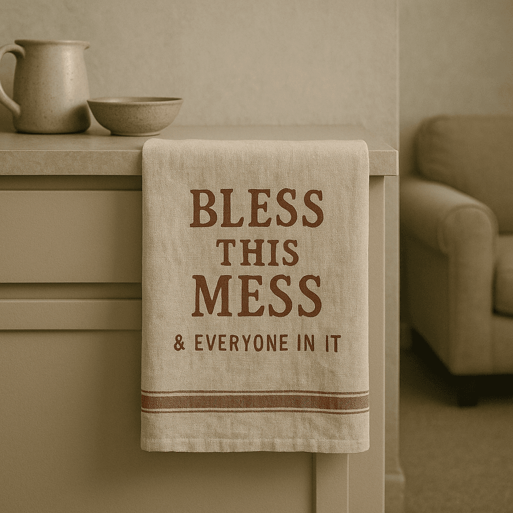 "Bless This Mess (And Everyone In It)" Kitchen Towel