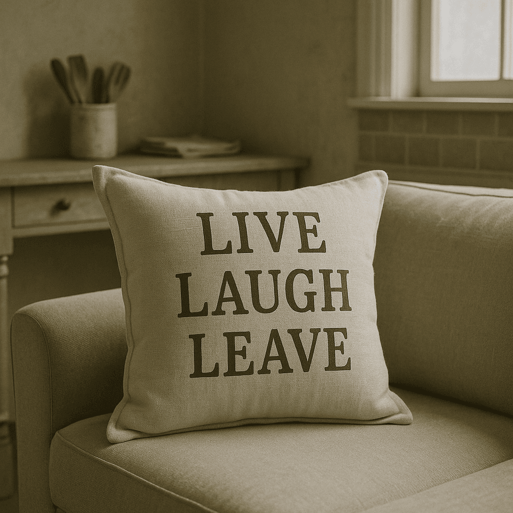 "Live, Laugh, Leave" Throw Pillow