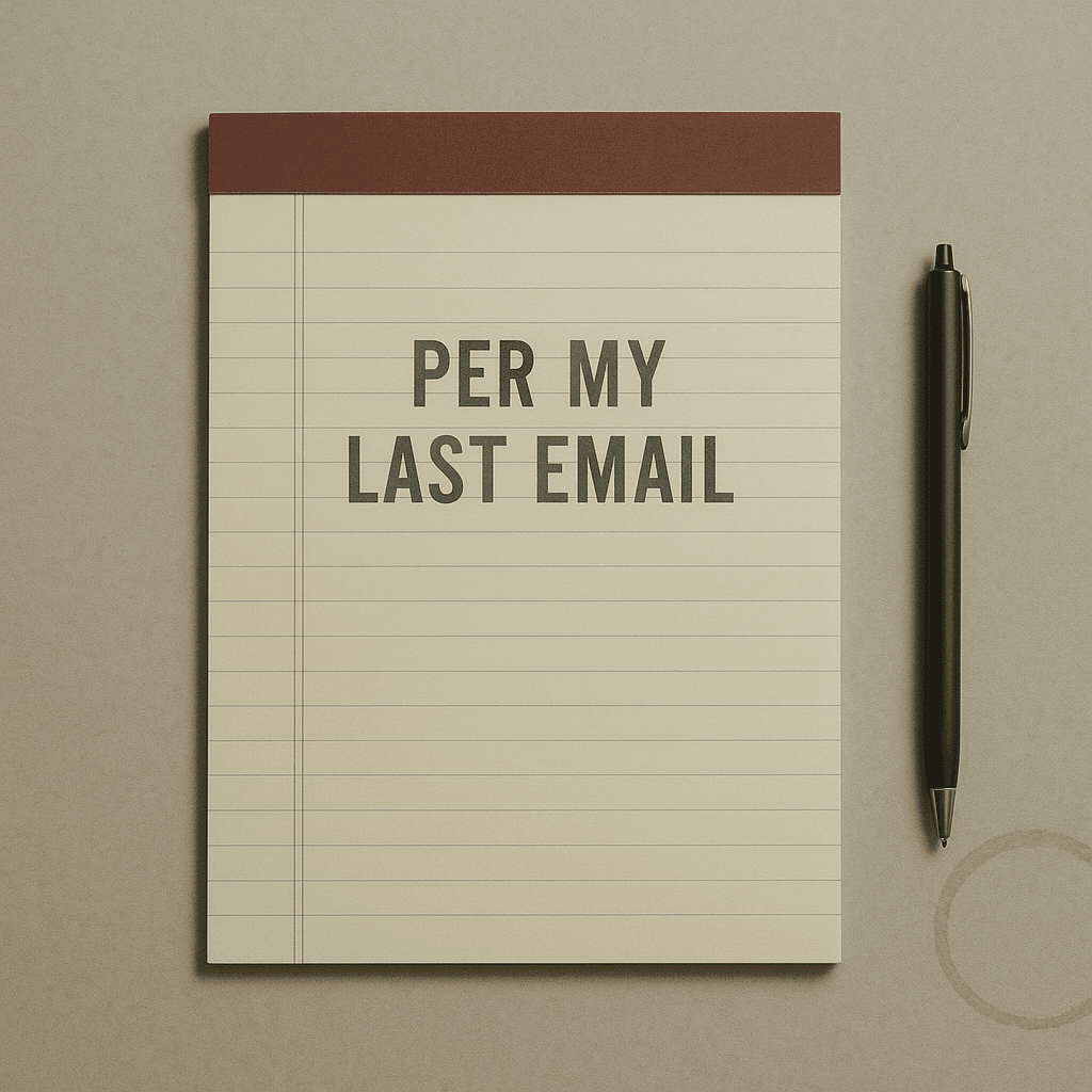 "Per My Last Email" Legal Pad