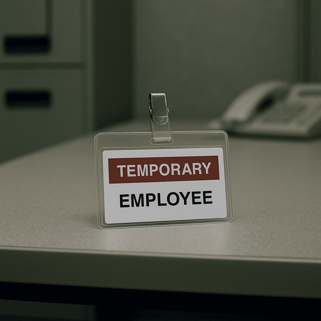 "Temporary Employee" Name Tag